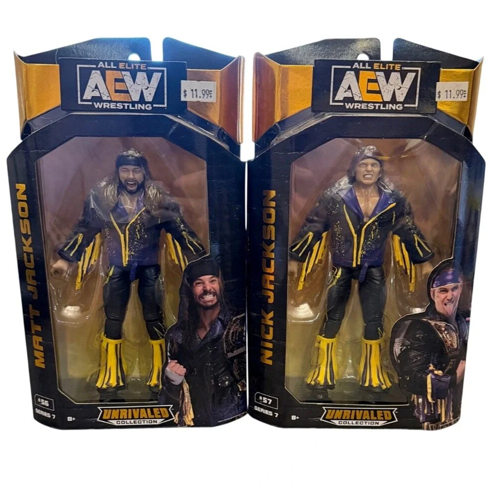 AEW Unrivaled Series 7 The Young Bucks Matt & Nick Jackson Action Figure Set